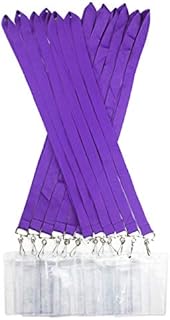 YOYOGO 12 Pack Cruise Lanyard with Waterproof ID Card Holder, Colorful Durable Lanyard with Badge ID Card Holder (Purple, 12 Pack)