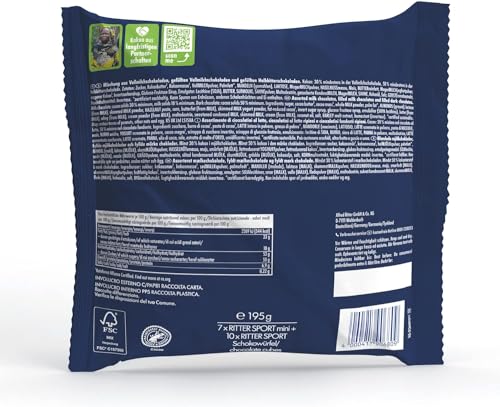 RITTER SPORT Christmas Pouch, 161 Mini Dolci di Natale, Assortimento di Cioccolatini al Latte, al Latte Ripieni e Fondenti Ripieni, 1755 g - Immagine 2