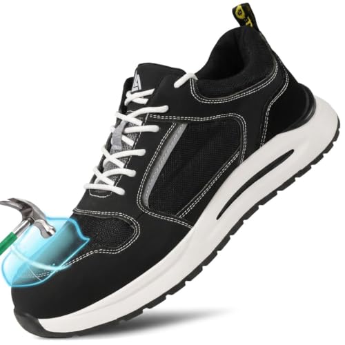 Image of LAoutun Steel Toe Shoes for Men Safety Work Sneakers Lightweight