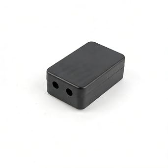ABS Plastic Single-Side Dual-Hole Cable Pass-Through Box, 10-Pack,55x35x20mm Black Electronic Enclosure for LED Power Supply & Industrial Modules