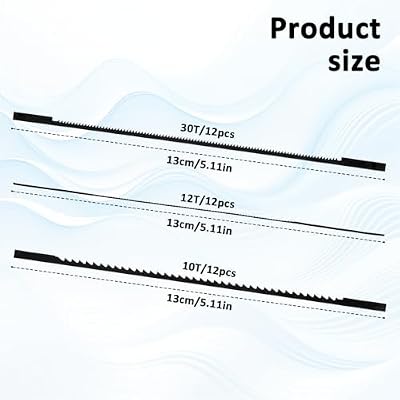 Scroll Saw Blades 5 Inch Plain End Scroll Saw Blade Scroll-Saw Blades for Wood 36 Pack (28TPI, 12TPI, 10TPI)
