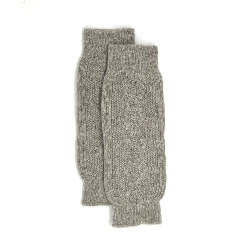 Zayas Chic House Knee Warmers 100% Organic Mongolian Sheep Wool | Soft Breathable Natural Eco-Friendly Cold Weather Accessories Joint Care (Taupe Medium)