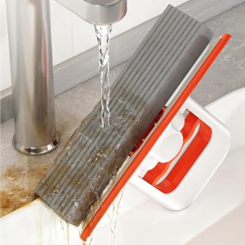 Image of Foldable Mini Wiper Mop|2 in 1 Dry and Wet Cleaning|360 Rotating Wiper Desktop Mop for Kitchen Counter Table Office Desk Car|Self Wringing No Wet Hands|Reusable Microfibre Cleaning Pad