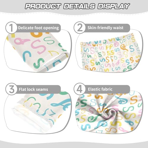 ZZKKO Girls Leggings Letter S Toddler Girls Clothes Leggings for Girls Toddler Girls Leggings 3-4T3