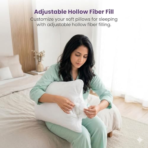 Image of Comfort Nest Microfiber Plain Pillow, 16 x 24 Inch, Super Soft, 90 GSM, 40 x 60 cm - White