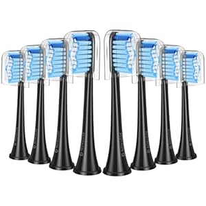 REDTRON Replacement Brush Heads Compatible with Philips Pro Results, 8 Pack Electric Toothbrush Heads for FlexCare, ProtectiveClean, HealthyWhite, EasyClean and PowerUp, Black