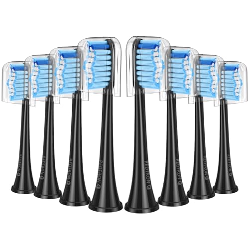 REDTRON Replacement Brush Heads Compatible with Philips Pro Results, 8 Pack Electric Toothbrush Heads for FlexCare, ProtectiveClean, HealthyWhite, EasyClean and PowerUp, Black