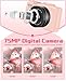 LONGYI Digital Camera 5K 75MP Cameras for Photography Vlogging with WIFI, 64GB Card, 18X Digital Zoom, Selfie 3.0" LCD 180° Flip Screen Compact Photo Cameras for Travel Youtube Beginners Adults Pink