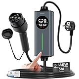 GONEO Typ 2 Ladekabel Schuko 3,68kW 16A 5m | Tragbares EV Ladegerät & Notladekabel 230V für Elektroauto & Plug-in Hybrid | Mit FI-Schutz AC/DC,Temperaturkontrolle & Timer,ideal für Zuhause & unterwegs