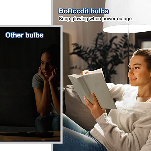 image for BoRccdit A21 6PK Emergency-Rechargeable-Light-Bulb, Keep Lighting Duri