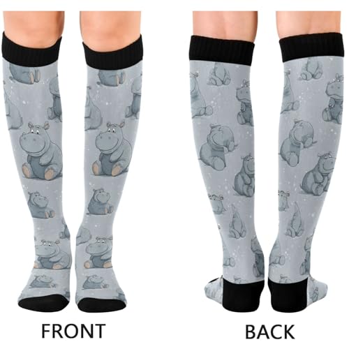 Image of Pigsaly Red White Polka Dot Womens Compression Socks Athletic Tube Sock Knee High Socks Outdoor Sport Socks