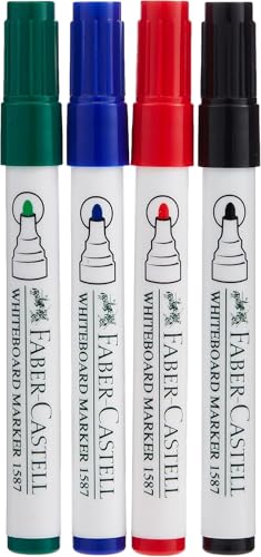 Faber-Castell Whiteboard Marker 4pc Assorted (Blue-Black-Red-Green)