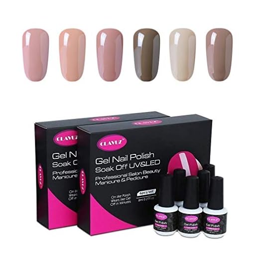 Clavuz 6pcs Kit de Esmaltes de Uñas Gel UV LED Semipermanente Serie de Nude Color Top Coat Base Coat Manicura y Pedicura