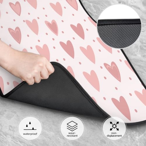 Alfombrillas para coche de neopreno con estampado de corazones en juego completo de 4 piezas 4