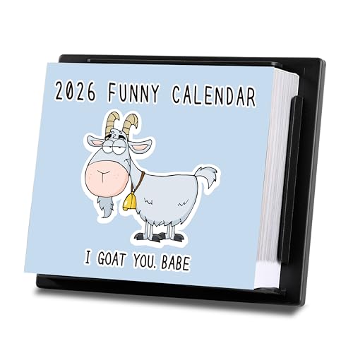 2026 Punny Desk Calendar - 2026 Daily Calendar Page a Day JAN. - DEC. 2026 5.9 x 4.84 Funny Gift with Tear-off Pages 365 Daily Puns Colorful Illustration Premium Paper Holidays