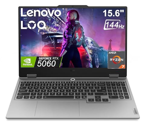 Image of Lenovo LOQ 15 AI Gaming Laptop PC (15.6 inch FHD G-SYNC 144Hz, NVIDIA RTX 5060 8GB, AMD Ryzen 7 250 (> Intel Ultra 7 155H), 16GB DDR5 RAM, 512GB SSD), Backlit, 5MP Webcam, Wi-Fi 6, Ethernet, Win 11 Home