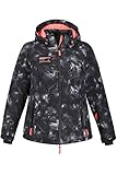 galaktisches Astro-Muster Ulla Popken Damen große Größen Skijacke schwarz 58/60 725339 10-58+