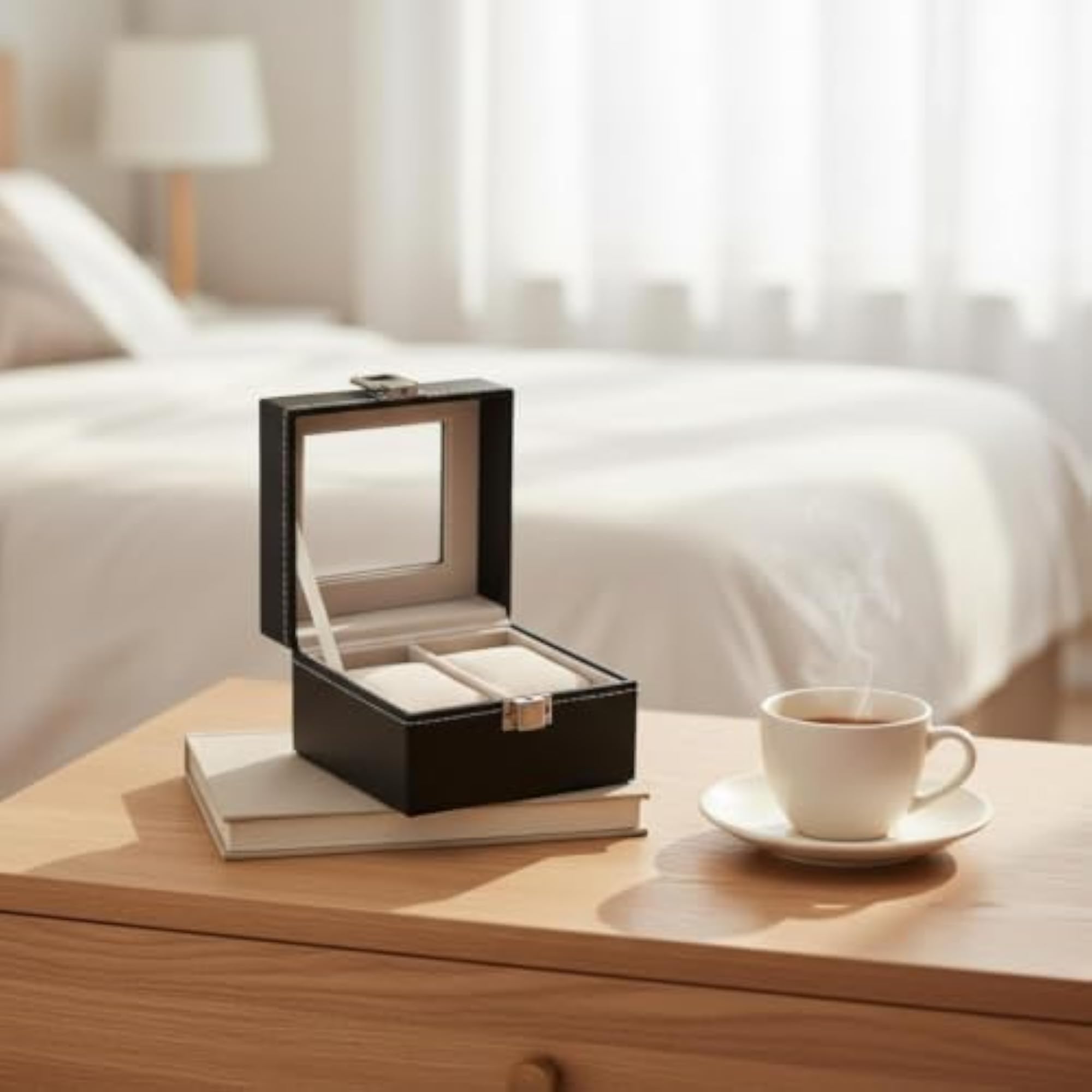 Watch Display Box with Window for Collectors, 3 Slots