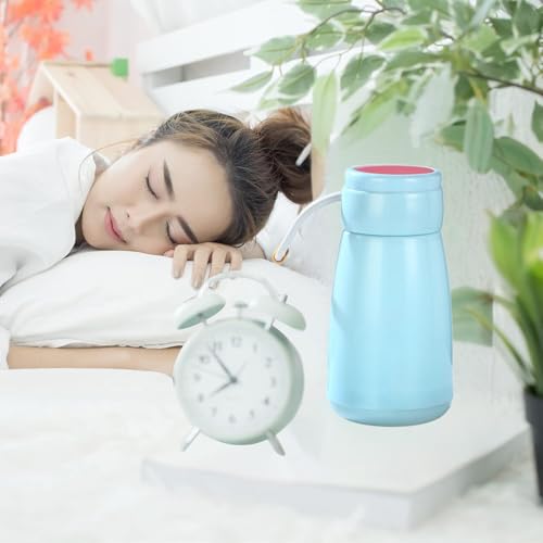 Image of Baskety Small Thermal Coffee Glass Lined Insulated Vacuum Flask for Water & Coffee Dispenser Bottle - 400ml (Sky Blue)