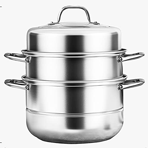 Olla de vapor/olla de sopa de acero inoxidable 304 engrosada, gran capacidad, 28 cm / 32 cm