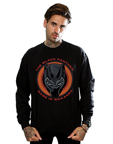 Marvel Men's Black Panther Made in Wakanda Red Sweatshirt Black Medium