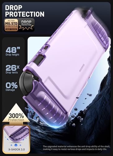 Image of Mumba Clear Case for Nintendo Switch 2 2025, Crystal Protective Clear Cover with Quick-Release Joy-Con Design and TPU Grip Compatible with New Nintendo Switch 2 7.9 Inch Console (Purple)