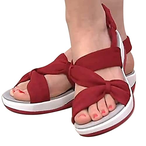 Sandalias ortopédicas para mujer | Cómodas cuñas bajas con correas ajustables para la verano   Sandalias suela ergonómica verano para la playa Senderismo Caminar al aire libre