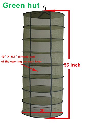 Image of 2ft 8 Layer Green Mesh Hanging Herb Drying Rack Dry Net