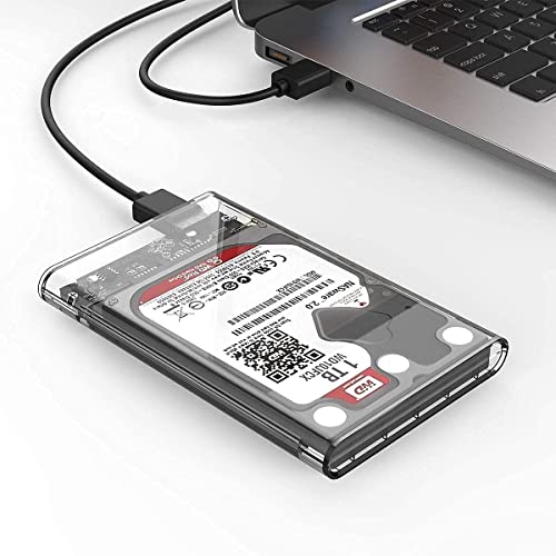 Image of USB 2.0 2.5 Inch SATA to USB External Hard Drive Enclosure HDD / SSD, Transparent Hard Disk Box Enclosure (Pack of 1) DF5