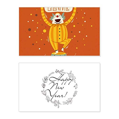 Tarjeta con máscara de payaso veneciano para enviar bendiciones de Año Nuevo