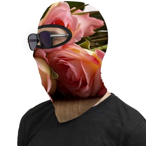 Pasamontaña térmico para hombre y mujer con estampado de rosas y flores, máscara facial para esquí, motocicleta y clima frío miniatura 4