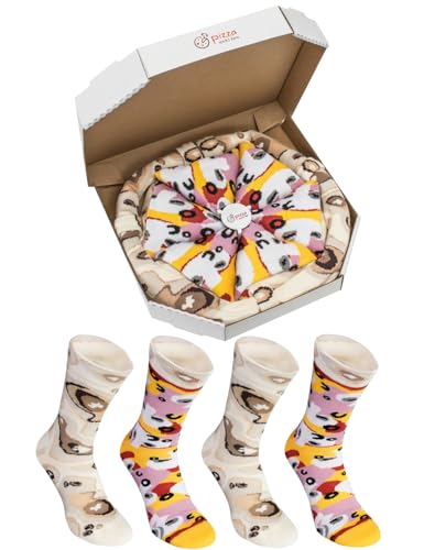 Les chaussettes pizzas cadeau de Noël rigolo pour homme