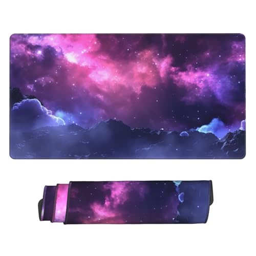 Tapis de souris de jeu grand format résistant aux frottements avec bords cousus