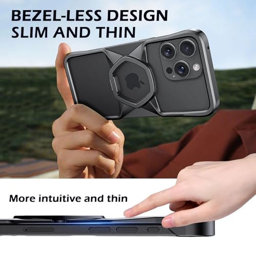 Coque iPhone 16 Pro Max métallique noire en alliage d'aluminium haut de gamme