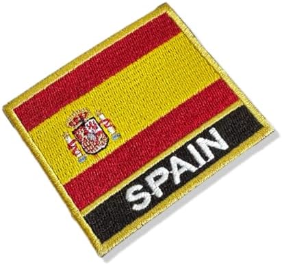 BP0084N-001 Bandeira Espanha Patch Bordado 7,5×6,3cm (A) Termo Ad...