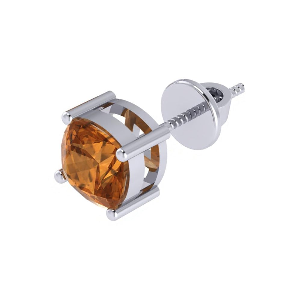 Single Stud For Men & Boys | Pure 925 Sterling Silver Earring | 6mm X 6mm Cushion Shaped AAA+ Quality Gemstone Single Screwback Stud | Gift for Men & Boys | Model ERSMW00941-picture-34
