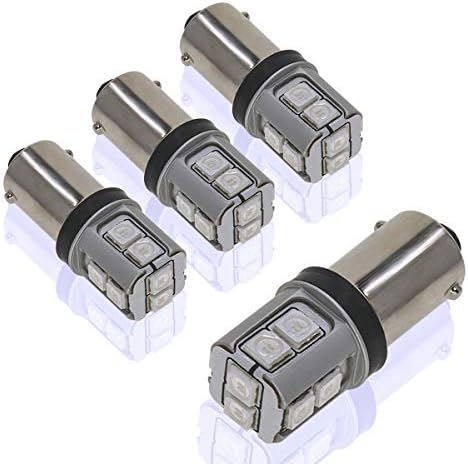 DODOFUN CANBUS BA9S Deep Dark Blue Extra Bright Car Interior Exterior Replacement Bulb Bayonet Base BA9 53 57 1445 1895 64111 Size Reading Map Dome Side Door Courtesy LED Light 12V 24V (Pack of 4)