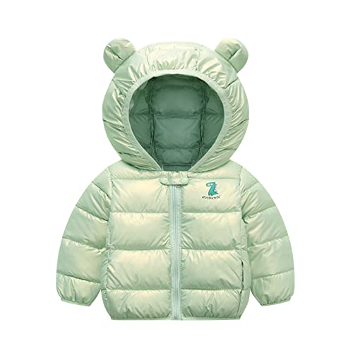 Baby Boys Girls Puffer Jacket Winter Coat Bear Hooded Metallic Shiny Bubble Coat Toddler Quilted Toddler Boy Clothes 2t