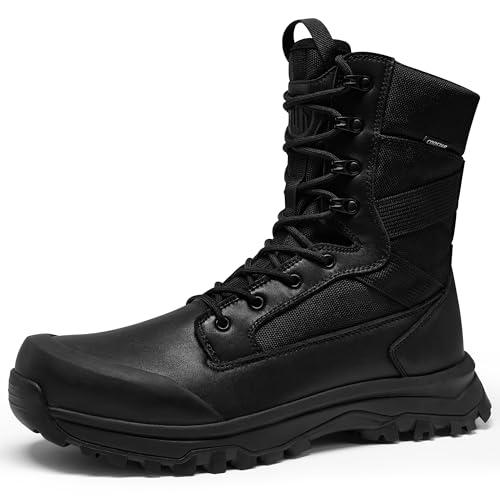 Coostar Tactical Boots for Men Lightweight Military Combat Work Boot Side Zipper Motorcycle Hiking...