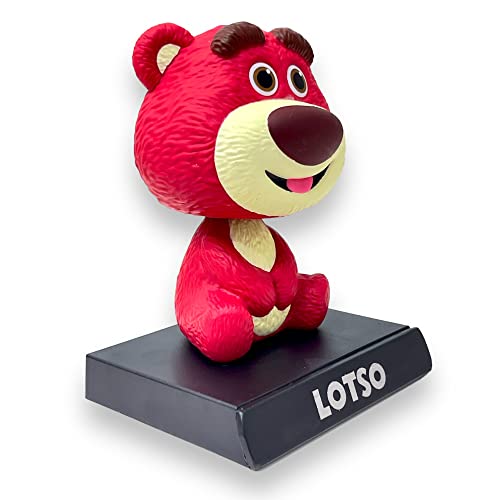 Image of AUGEN Super Hero Lotso Action Figure Limited Edition Lots-o'-Huggin' Bear Bobblehead with Mobile Holder for Car Dashboard, Office Desk & Study Table (Pack of 1)
