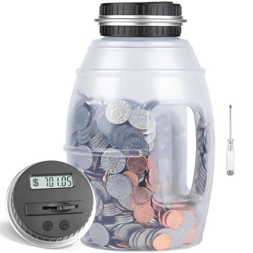 X-Large Piggy Bank for Adults Kids, Digital Coin Counting Bank LCD Counter by Vcertcpl - Used condition - US$8.07