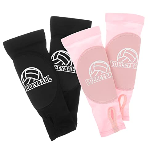 Holibanna 2 Pairs Elastic Wrist Support Sleeves Padded Sports Wrist Protector for Volleyball Basketball Breathable Compression Arm Bands for Training Exercise