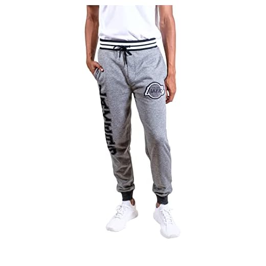 Ultra Game NBA Men's Soft Fleece Active Jogger Sweatpants , Black Marl, X-Large