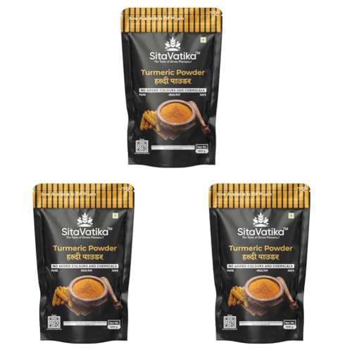 Image of Sitavatika Pure Turmeric Powder 500gm No Added Colours and Chemical Rich Tasty and Healthy Golden Spices Haldi (Pack of 3)