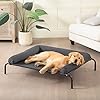 WESTERN HOME Cooling Elevated Dog Bed for Large Dogs, Portable Indoor & Outdoor Raised Dog Bed with Breathable Mesh, Chew Proof Pet Hammock Cots with Removable and Waterproof Bolsters