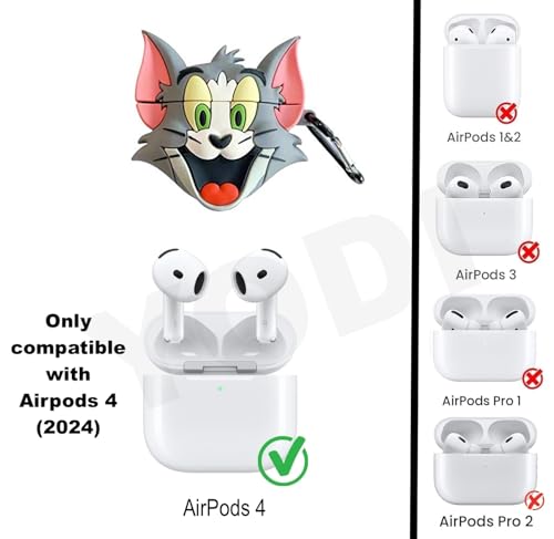 Image of YODI Case Cover for Airpods Pro|Pro 2|Airpods Pro 3|Airpods 4 Pouch, Silicone Cases with Cleaner Kit 360 Drop Protection,Shock-Resistant ((Tamm Cartoon), Airpods 4)