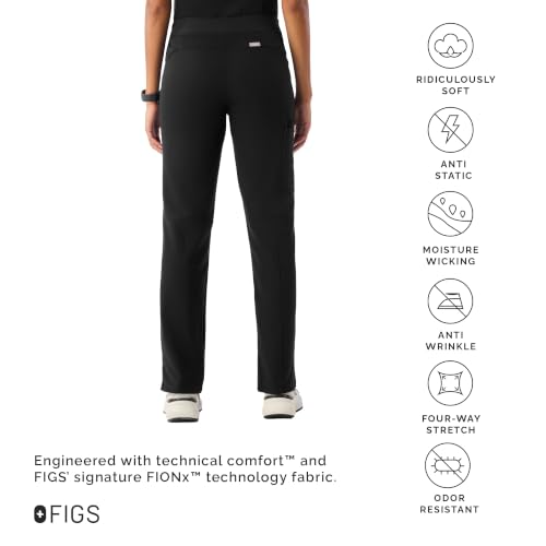 Image of FIGS Livingston Basic Scrub Pants for Women - Yoga Waistband, 2 Pockets, Classic Straight Leg Fit