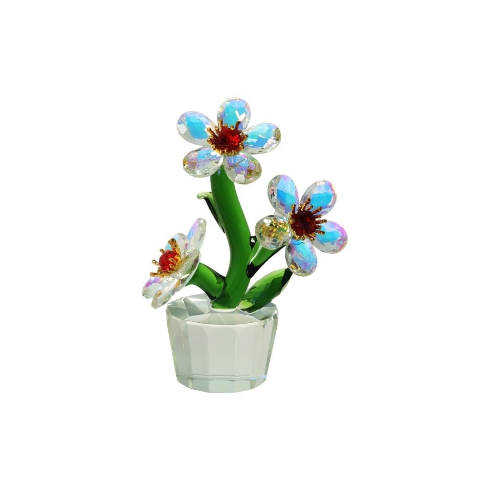 Huffa Threeflowersabcolor Artificial Sunflower Crystal Ornaments For Desktop Living Room Decor
