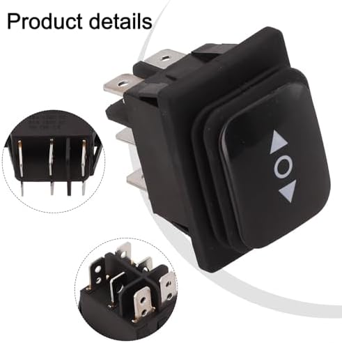 Hosrivae Momentary Polarity Reverse Switch, 6 Pin 3 Position Linear Actuator DC Motor, Center Off, 10A 250V AC, Black, Return, 6 Wire - 4