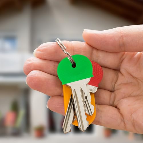 32 Stück Schlüsselabdeckungen, Universelle Halbrunde Gummi-Tastenkappen, Schlüsselfarbkappenetiketten zur Einfachen Identifizierung von Hausschlüsseln (zufällige Farben)